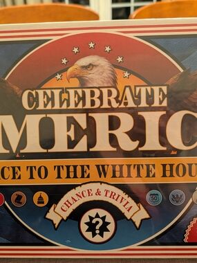 Celebrate America: Chance & Trivia Board Game - Patriotic Red, White & Blue USA